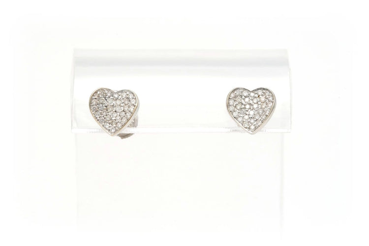 Boucles d'oreilles Boucles d'oreilles contemporaines en or blanc 18 carats et diamants taille brillant 0,31 ct 58 Facettes B539