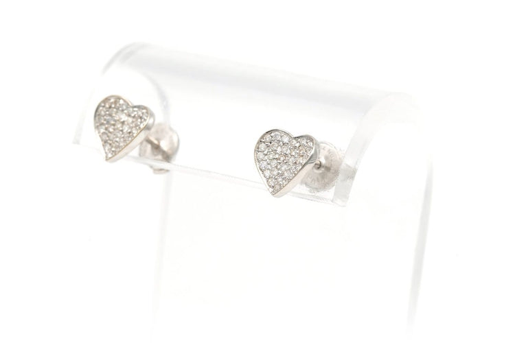 Boucles d'oreilles Boucles d'oreilles contemporaines en or blanc 18 carats et diamants taille brillant 0,31 ct 58 Facettes B539