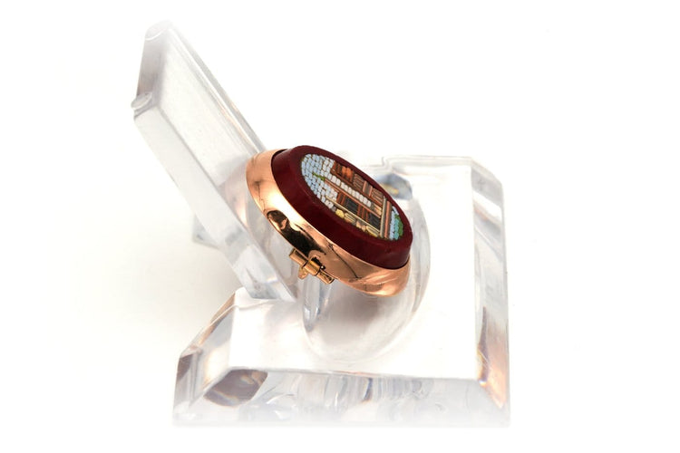 Broche Broche années 50 en or rose 18 carats et micro-mosaïque 58 Facettes 20614
