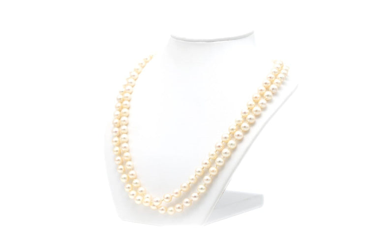 Collier Collier années 70 en or blanc 18 carats, émeraude et perles 58 Facettes B677