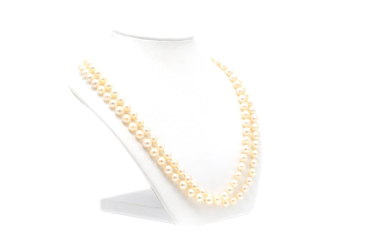 Collier Collier années 70 en or blanc 18 carats, émeraude et perles 58 Facettes B677