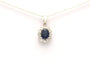 Pendentif Pendentif contemporain en or blanc 18 carats avec saphir et diamants 58 Facettes 21989