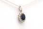Pendentif Pendentif contemporain en or blanc 18 carats avec saphir et diamants 58 Facettes 21989