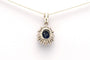 Pendentif Pendentif contemporain en or blanc 18 carats avec saphir et diamants 58 Facettes 21989