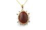 Pendentif Pendentif Art déco en or jaune 18 carats avec camée, perles et diamants 58 Facettes 22704