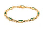 Bracelet Bracelet contemporain en or jaune 18 carats serti d’émeraudes et diamants 58 Facettes B727
