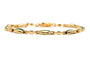 Bracelet Bracelet contemporain en or jaune 18 carats serti d’émeraudes et diamants 58 Facettes B727