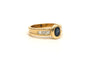 Bague 53 Bague contemporaine en or jaune, saphir et diamants taille princesse 58 Facettes 22093