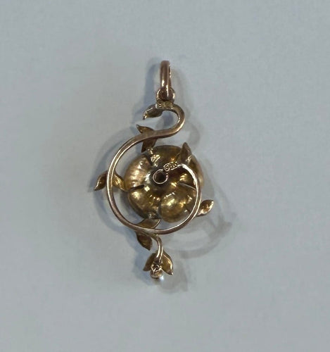 Pendentif Pendentif fleur en ors jaune et rose 585, diamant 58 Facettes 34060084