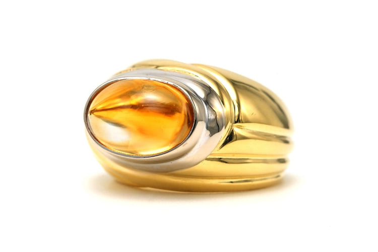 Bague 53 Bague contemporaine sertie d’une citrine en or jaune et blanc 18 carats 58 Facettes 22699