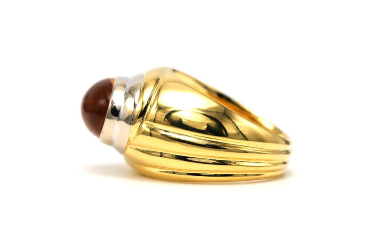Bague 53 Bague contemporaine sertie d’une citrine en or jaune et blanc 18 carats 58 Facettes 22699