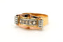 Bague 58 Bague Art déco en or jaune et blanc 18 carats sertie de diamants taille rose 58 Facettes B781