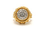 Bague 52 Bague Art déco en or jaune et blanc 18 carats sertie de diamants (0,77 ct) 58 Facettes B726
