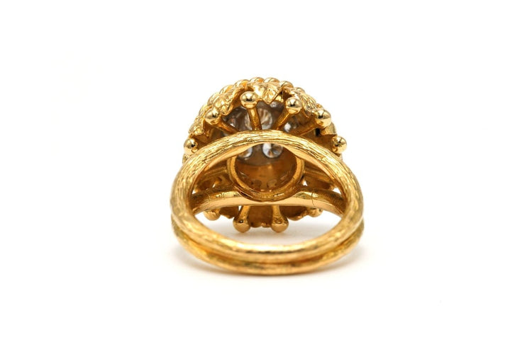 Bague 52 Bague Art déco en or jaune et blanc 18 carats sertie de diamants (0,77 ct) 58 Facettes B726