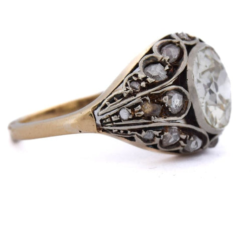 Bague 55 Bague Art nouveau en or 18 carats et argent 925 avec diamants 58 Facettes AN555 (00959)