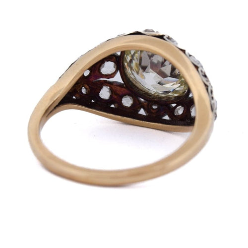 Bague 55 Bague Art nouveau en or 18 carats et argent 925 avec diamants 58 Facettes AN555 (00959)