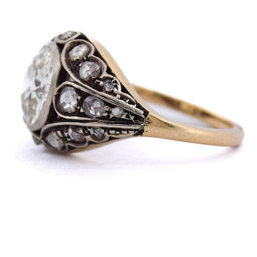 Bague 55 Bague Art nouveau en or 18 carats et argent 925 avec diamants 58 Facettes AN555 (00959)