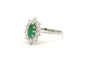 Bague 60 Bague contemporaine en or blanc 18 carats avec émeraude et diamants 58 Facettes B596