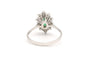 Bague 60 Bague contemporaine en or blanc 18 carats avec émeraude et diamants 58 Facettes B596