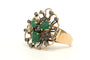 Bague 54 Art nouveau - Bague en or jaune émeraude et diamants taille rose 58 Facettes 23049