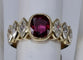 Bague 53 Bague vintage en or jaune, rubis et diamants marquise 58 Facettes BA 114