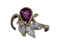 Bague 53 Bague vintage en or jaune avec rubis poire et diamants marquise 58 Facettes BA 113