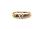 Bague 54 Alliance demi-américaine contemporaine en or jaune 18 carats, rubis et diamants 58 Facettes 21952