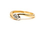 Bague 52 Bague contemporaine en or jaune et blanc 18 carats sertie de diamant 58 Facettes 22895