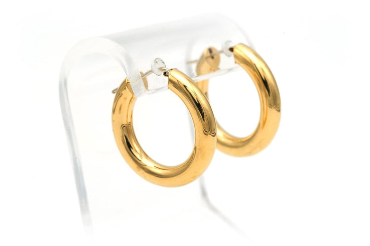 Boucles d'oreilles Boucles d'oreilles créoles contemporaines en or jaune 18 carats 58 Facettes B664