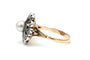 Bague 63 Bague Napoléon III en or jaune 18 carats, argent, perle et diamants taille rose 58 Facettes B496