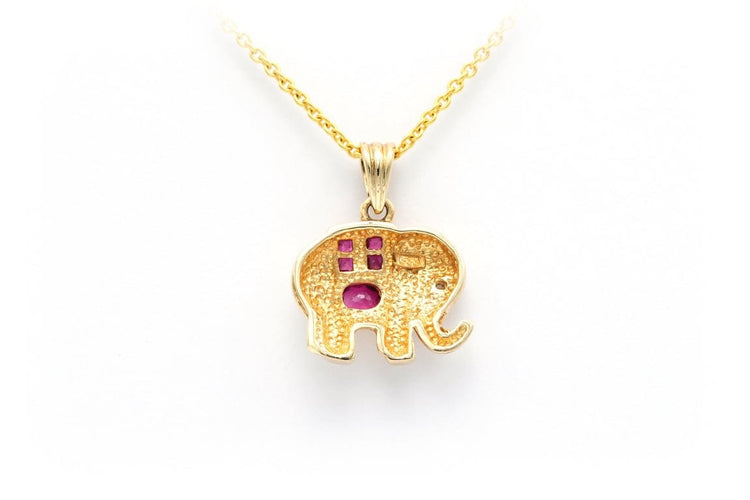 Pendentif Pendentif contemporain en or jaune 18 carats serti de rubis et diamant 58 Facettes 22055