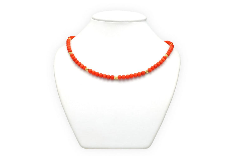 Collier Collier années 50 en or jaune 18 carats et corail 58 Facettes B764