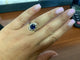 Bague 52.5 Bague Art Déco en or blanc avec saphir bleu et diamants 58 Facettes BA 67