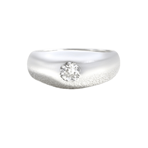 Bague 54 Jonc anglais - Bague en or gris et diamant 58 Facettes OC-61000392