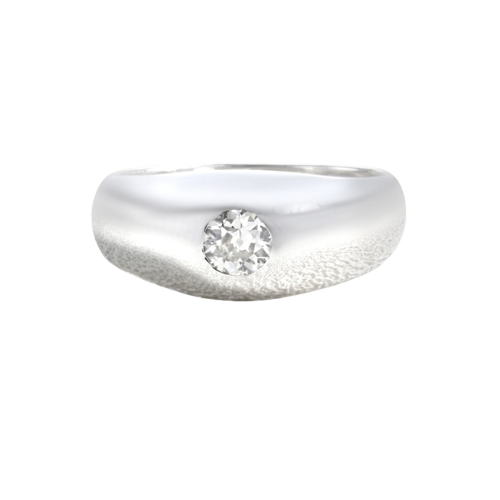 Engelsk ring i vitt guld och diamant 