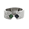 Bague 52 Bague bandeau en or gris, émeraude, saphir et diamants 58 Facettes OC-61E00504