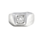 Bague 54 Chevalière jonc en or blanc et diamant 58 Facettes 61000370