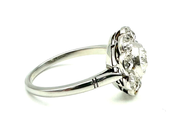 Bague 54 Belle Époque - Bague marguerite en platine et diamants 58 Facettes VINTAGE bague