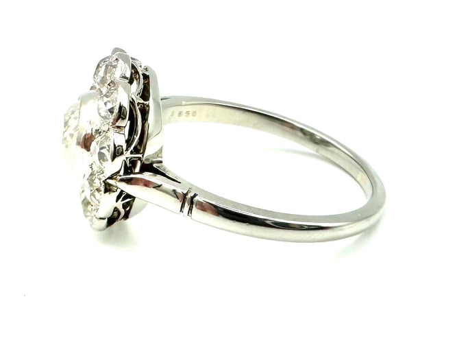 Bague 54 Belle Époque - Bague marguerite en platine et diamants 58 Facettes VINTAGE bague