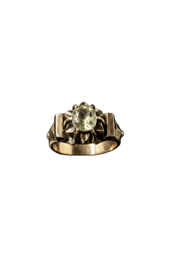 Bague 52 Solitario années 1920 - Bague en or jaune 18K diamant fancy 58 Facettes