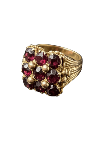 Bague 55 Anello vintage - Granats rodolites en or jaune 18K 58 Facettes