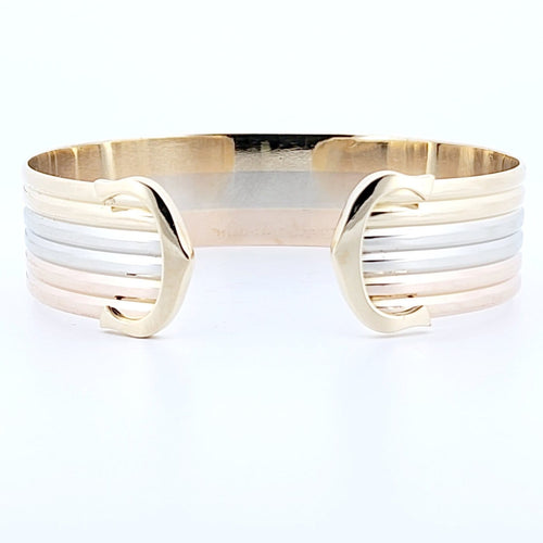 Bracelet Cartier - Bracelet jonc ouvert Double C en or jaune 18 carats 58 Facettes 73524