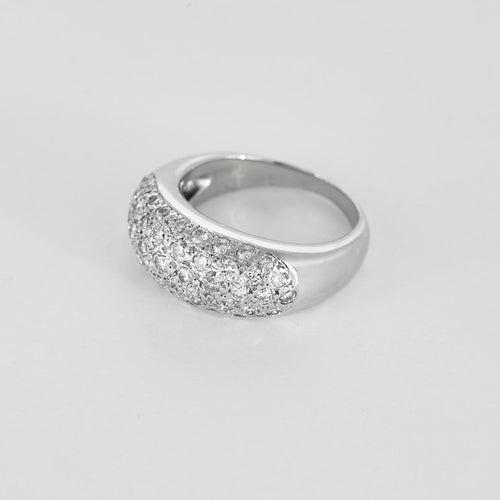 Bague 50.5 Bague jonc en or blanc 18K sertie de diamants (env. 2 ct) 58 Facettes EVR2882