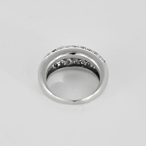 Bague 50.5 Bague jonc en or blanc 18K sertie de diamants (env. 2 ct) 58 Facettes EVR2882