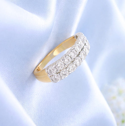 Bague 55 Bague - Alliance en or deux tons 18 carats et diamants 58 Facettes 1770