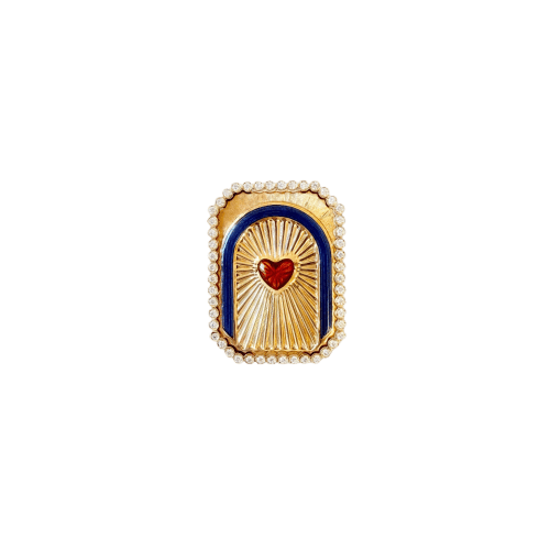 Bague 47 Marie Lichtenberg - Bague Heart Mini Scap en or jaune et diamants 58 Facettes