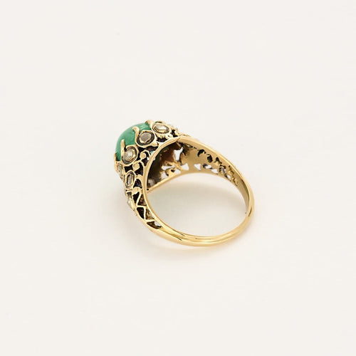 Bague 48 Bague jarretière en or jaune 18K avec émeraude 2,04 ct et diamants 58 Facettes BIA1305
