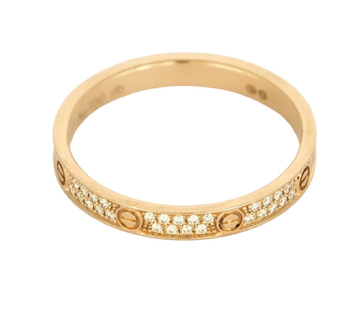 Bague 55 Cartier Love - Bague en or rose 18K pavée de diamants 58 Facettes 58FC40