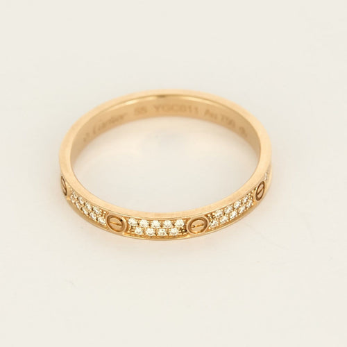 Bague 55 Cartier Love - Bague en or rose 18K pavée de diamants 58 Facettes 58FC40