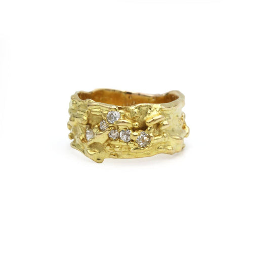 Bague 61 Roland Schad - Bague bandeau en or jaune 750‰ et diamants 58 Facettes 260070R